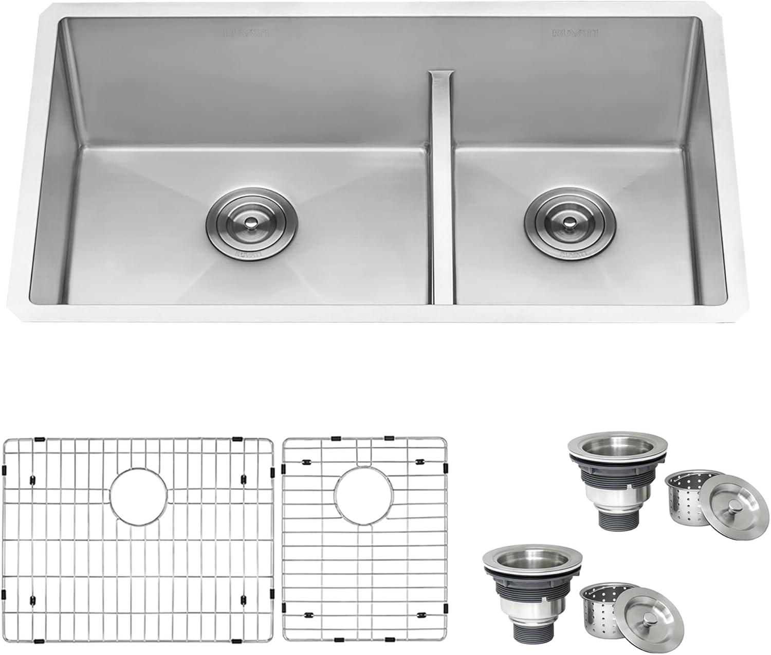 Ruvati 33-Inch Stainless Steel Double Bowl Undermount Kitchen Sink