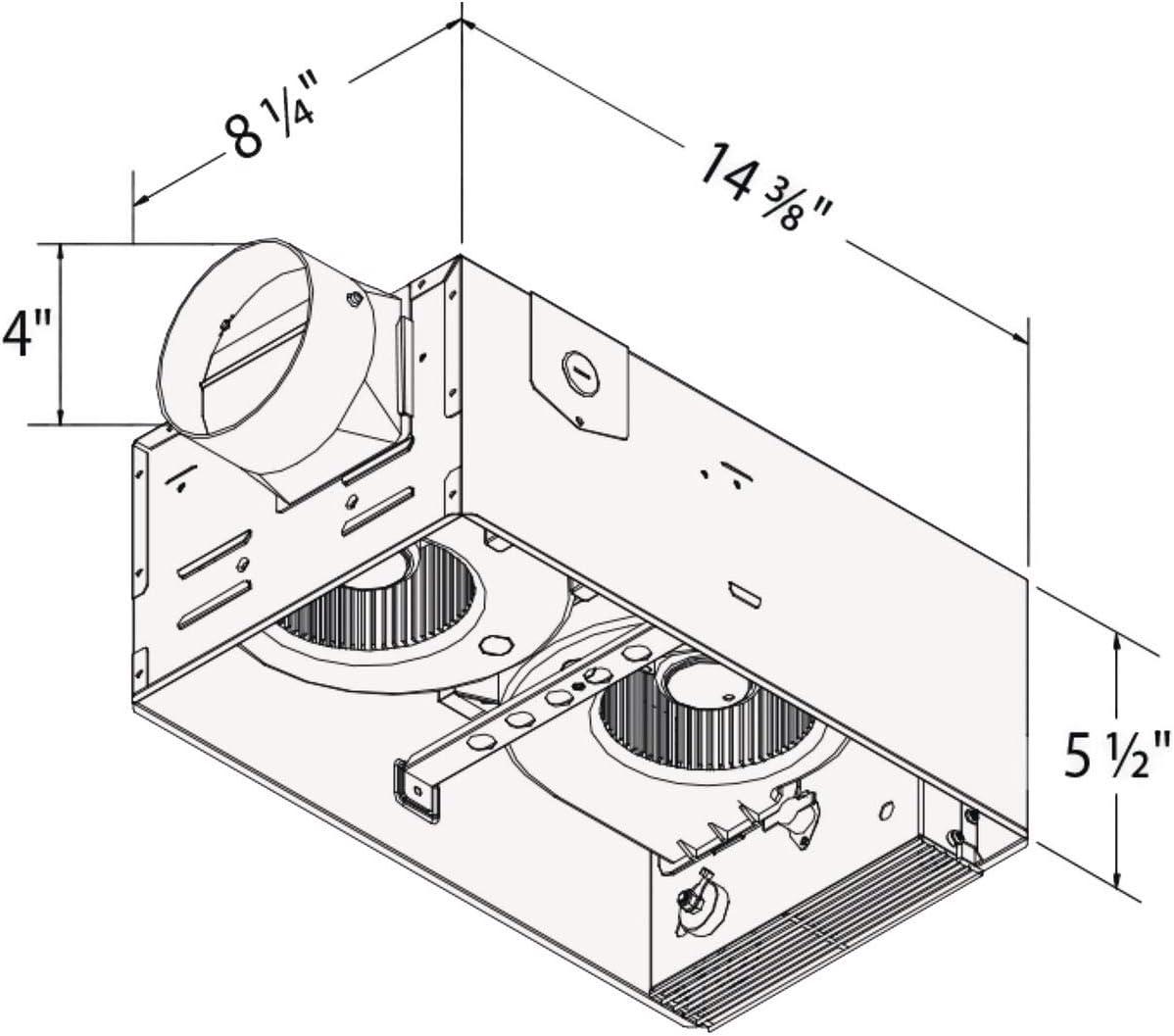 Delta White Metal Ceiling Ventilation Fan with Light and Heater