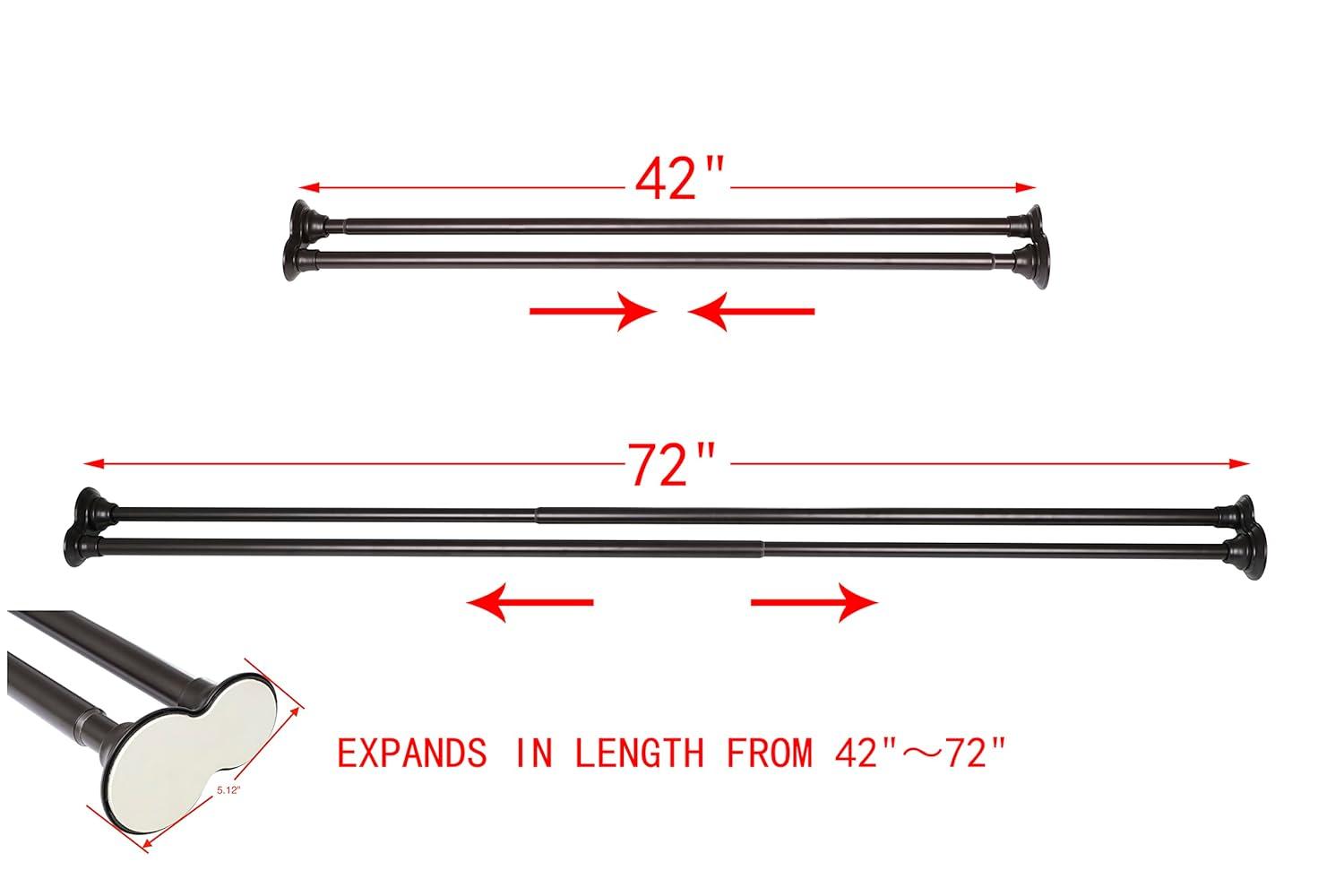 Utopia Alley 72'' Straight Tension Shower Curtain Rod & Hook Set