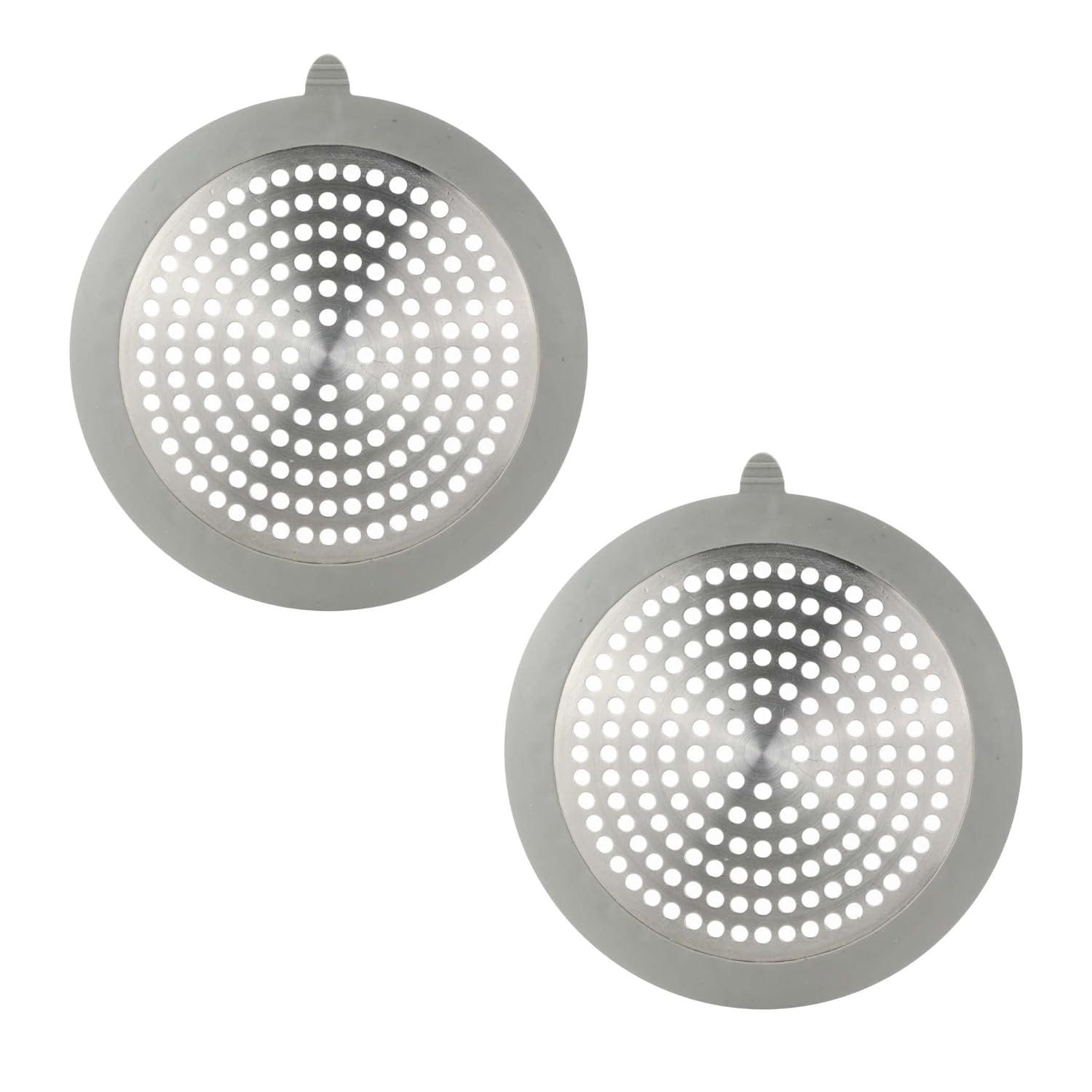 Danco Bathroom Sink/Bathtub Hair Catcher & Drain Protector in Stainless Steel (2-Pack)