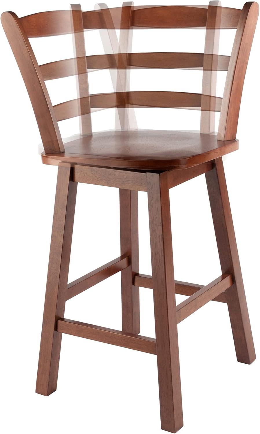 Scalera Ladder Back Swivel Seat Barstool Walnut - Winsome