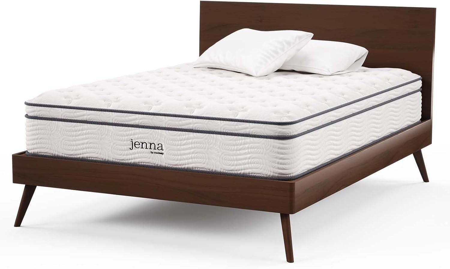Modway Jenna 12" Innerspring and Foam California King Mattress in White