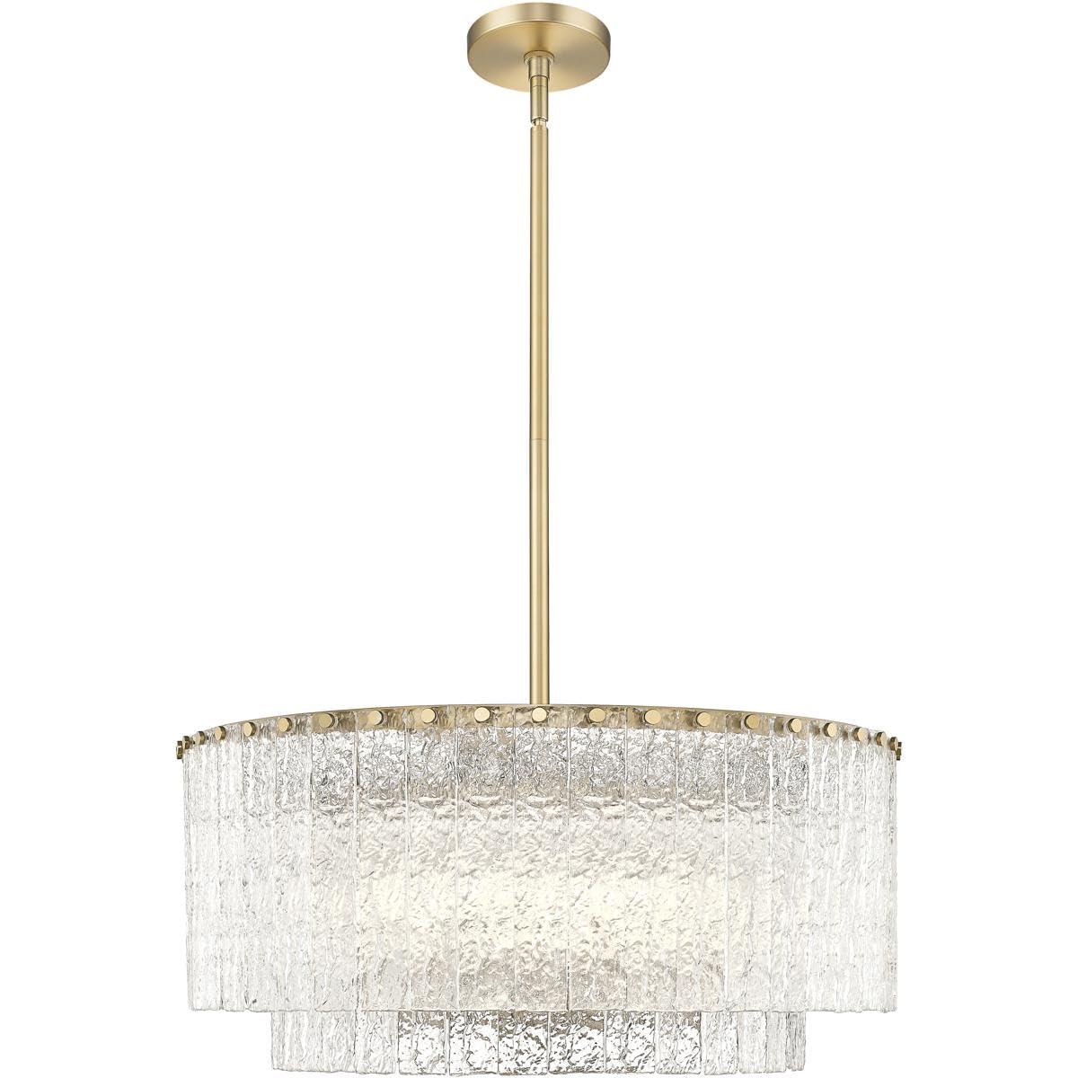 Glacier Modern Gold and Glass Two-Tier Pendant Light