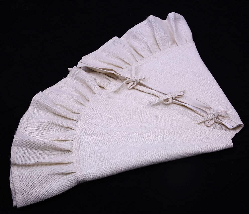 36" Cream Christmas Tree Skirt with Ruffled Edge by Primitive Home Decors