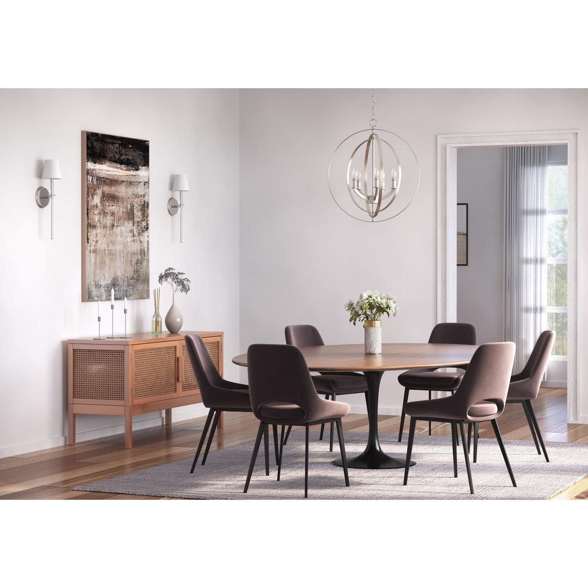 Progress Lighting Equinox 5-Light Chandelier Pendant, Steel, Polished Nickel, No Shade