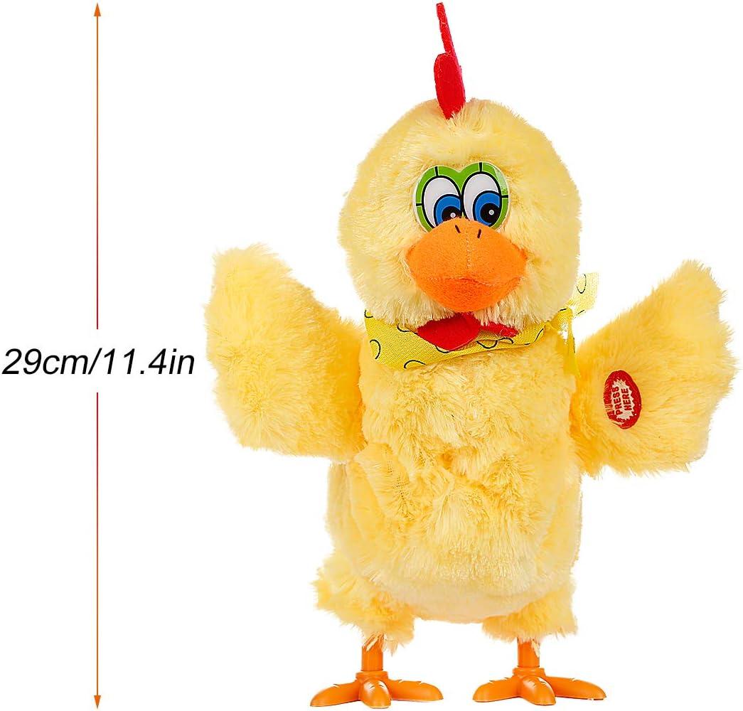Easter Chicken Animal Toy Doll Laying Egg Electric Crazy Plush Chicken with Sound Music