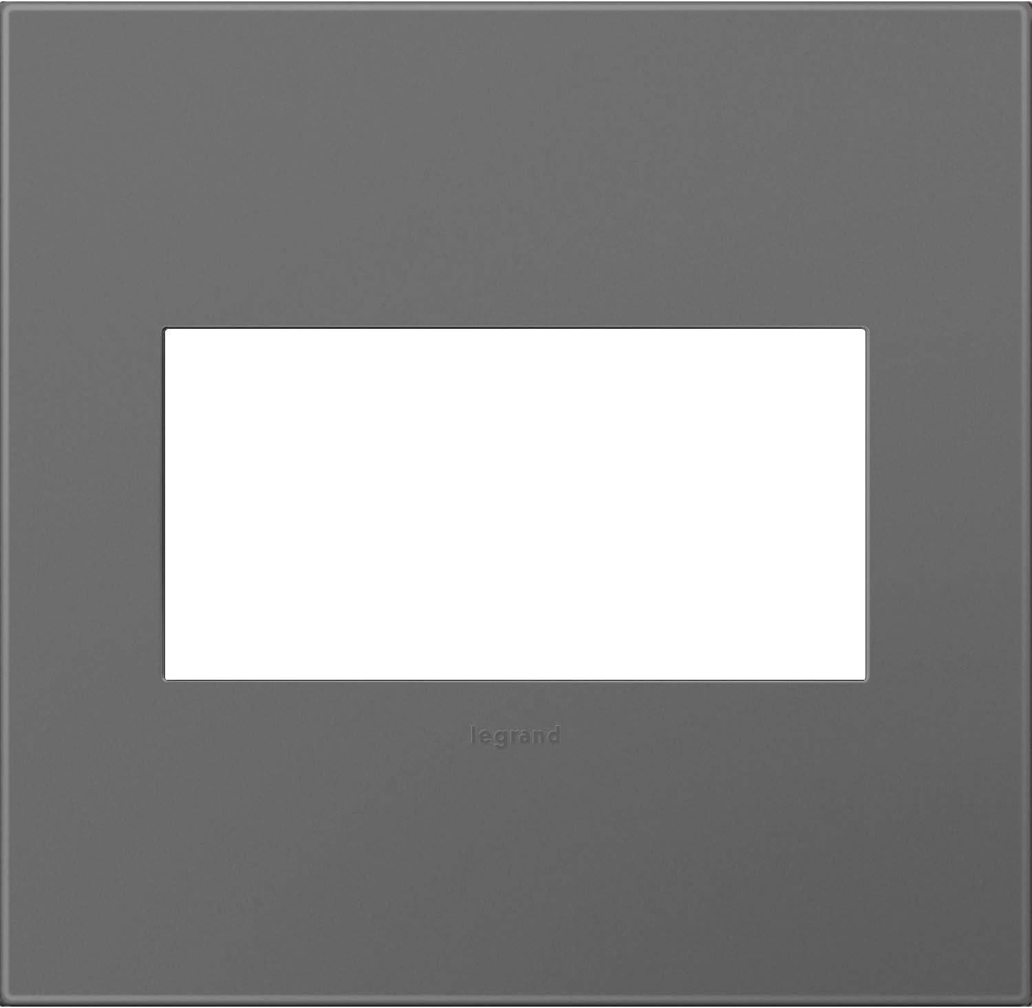 Magnesium 2-Gang Screwless Wall Plate with Metal Frame