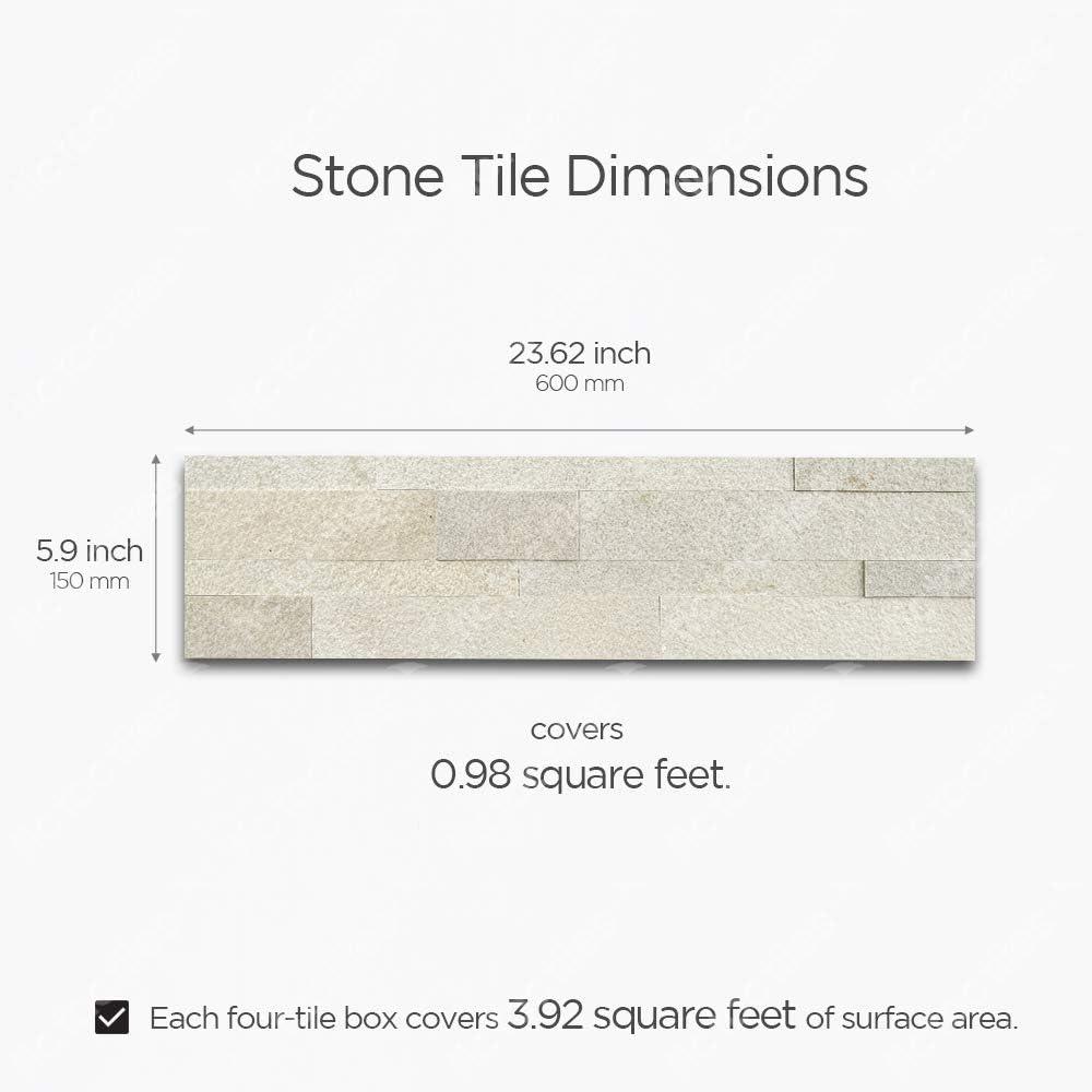 5.9'' W x 23.6'' L Natural Stone Peel and Stick Mosaic Tile