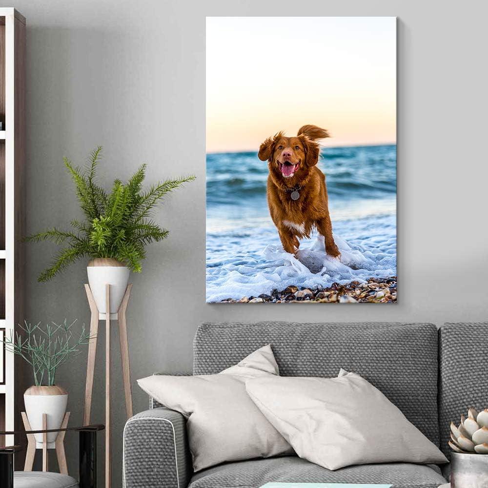 NWT Custom Canvas Prints with Your Photos for Pet/Animal, Personalized Pictures to Canvas for Wall Framed 10x8 inches