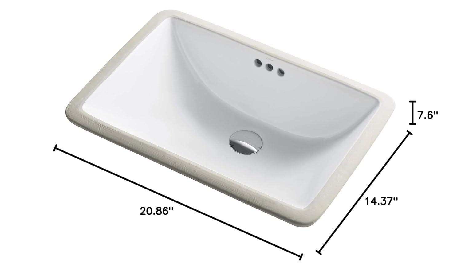 Kraus Elavo Ceramic Rectangular Undermount Bathroom Sink with Overflow KCU-241