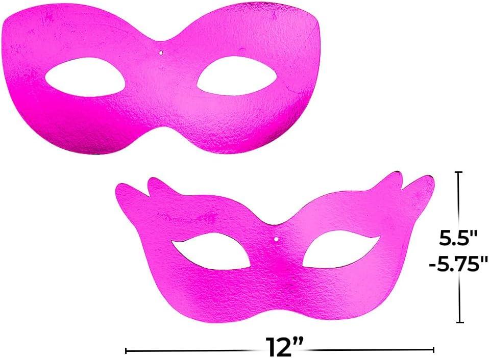 Assorted Metallic Foil Mardi Gras Mask Wall Cutouts - 12 Pieces