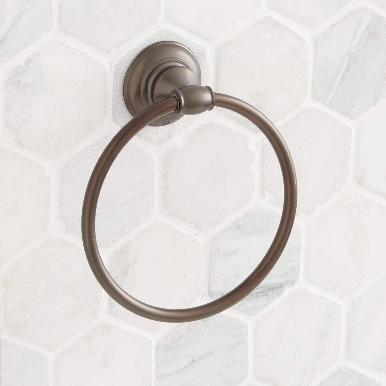 Polished Nickel Wall-Mounted Circular Towel Ring