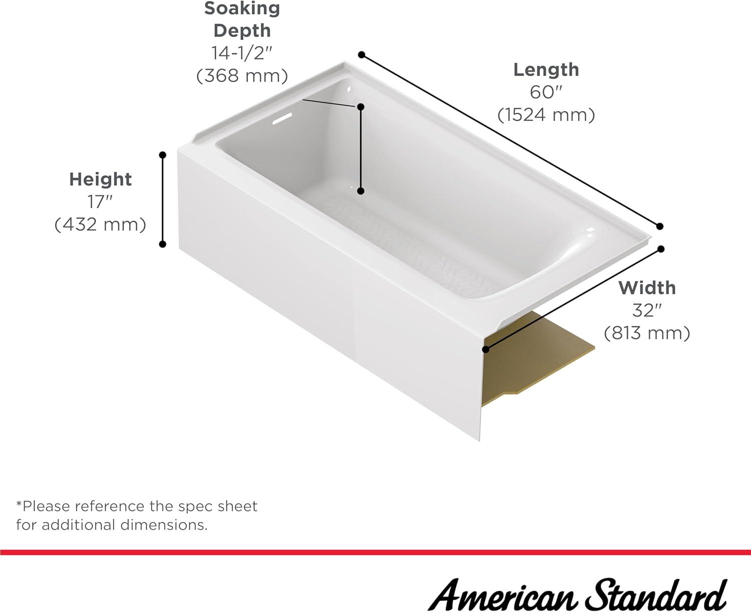 Aspirations 60'' x 32'' Soaking Vitreous China Bathtub