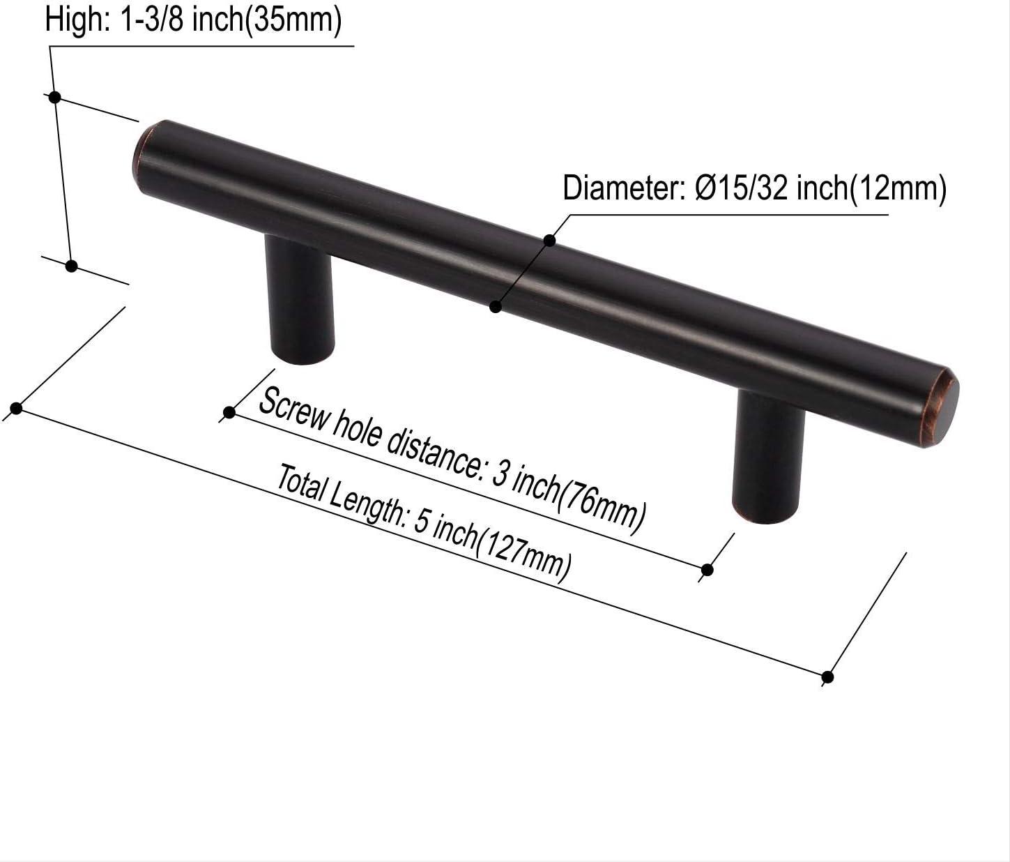 Oil Rubbed Bronze Modern Bar Cabinet Pulls with Mounting Hardware