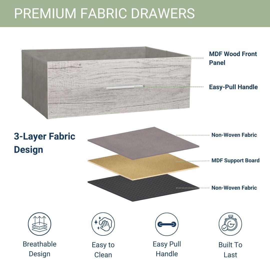 6-Drawer Dresser with Extra Large Fabric Bins, Wood Frame Storage Organizer for Bedroom, Living Room, or Hallway, Versatile Design Doubles as a TV Stand, Ideal for Home Organization, Grey