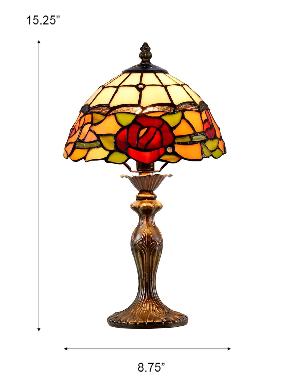 Dale Tiffany Innsdale Rose 15.25" Tall Handmade Tiffany Accent Lamp
