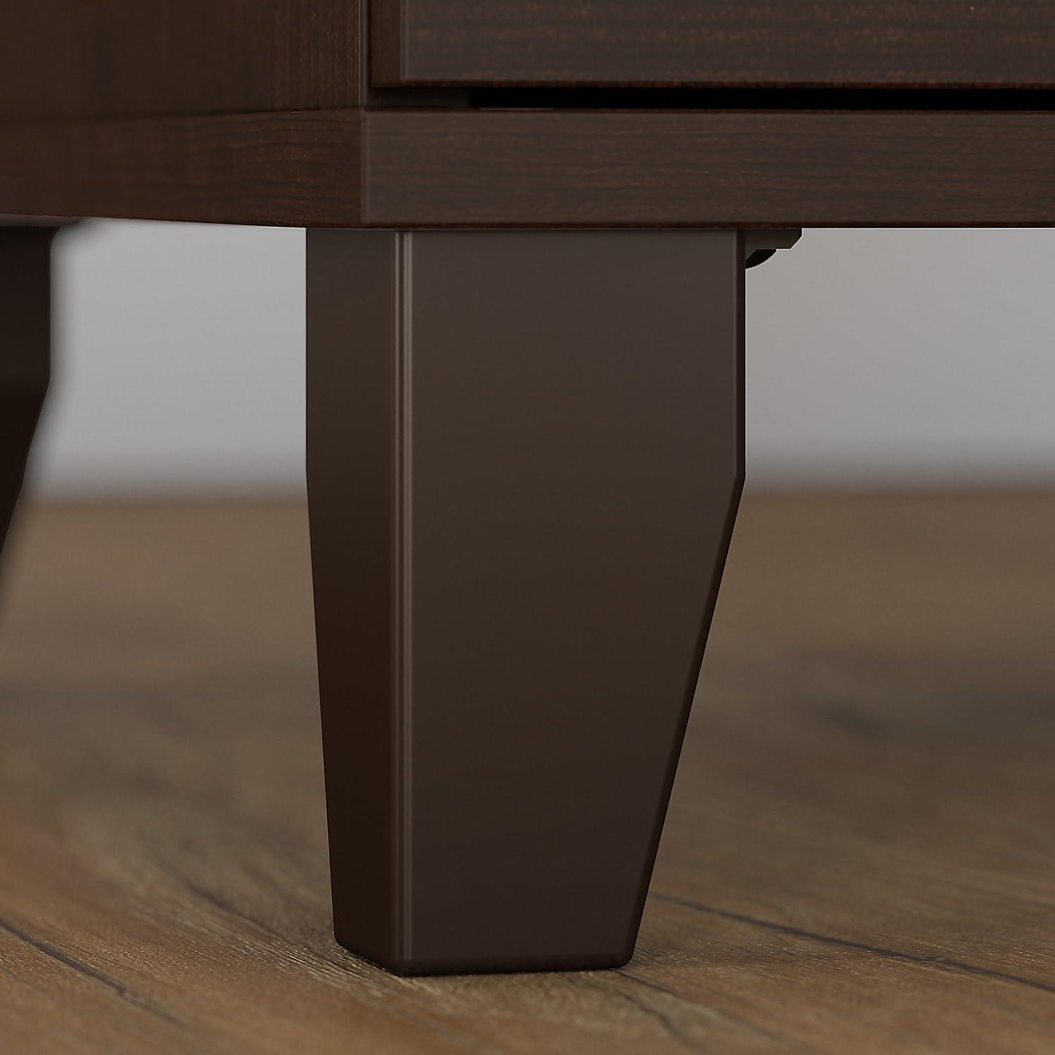 Bush Furniture Somerset 72W Wood Office Desk with Hutch in Mocha Cherry