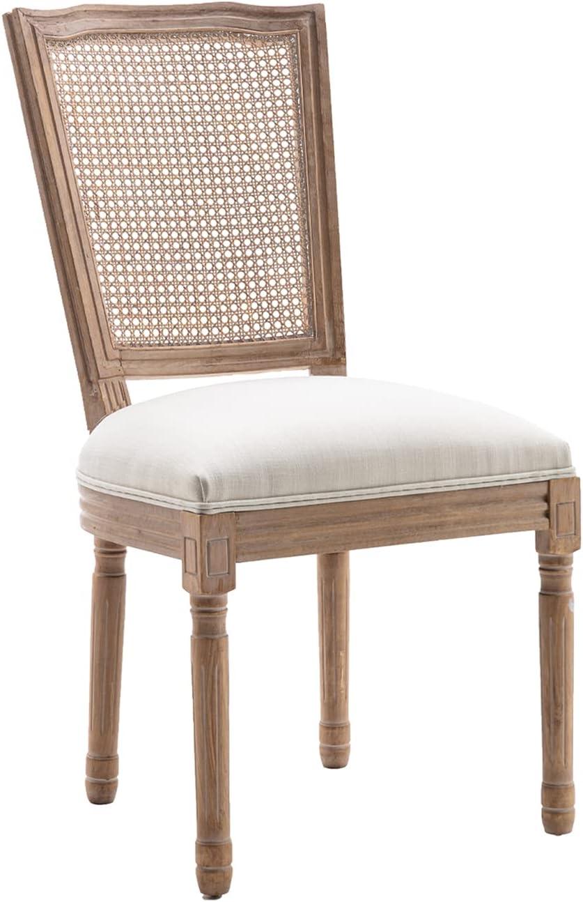 One Allium Way® French Style Vintage Solid Wood Upholstered Dining Chair (Set of 4)
