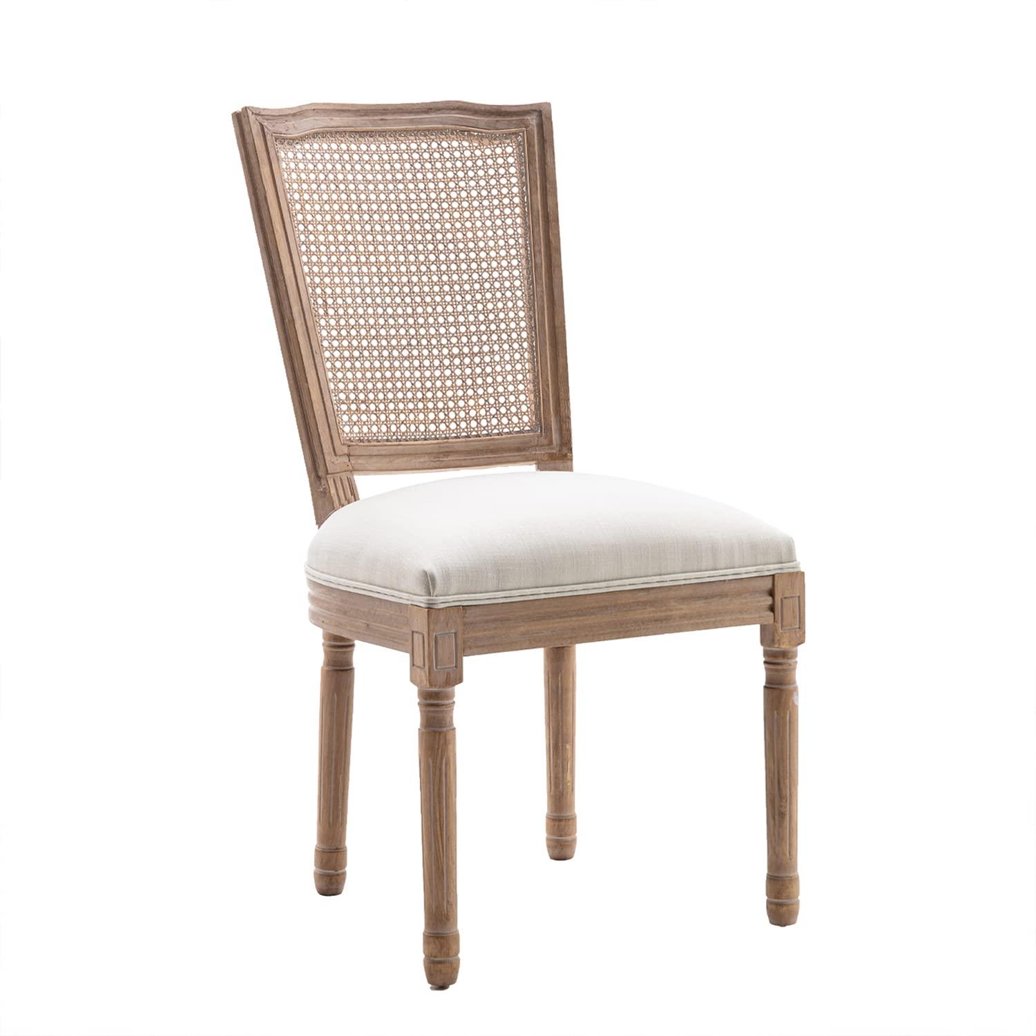One Allium Way® French Style Vintage Solid Wood Upholstered Dining Chair (Set of 4)