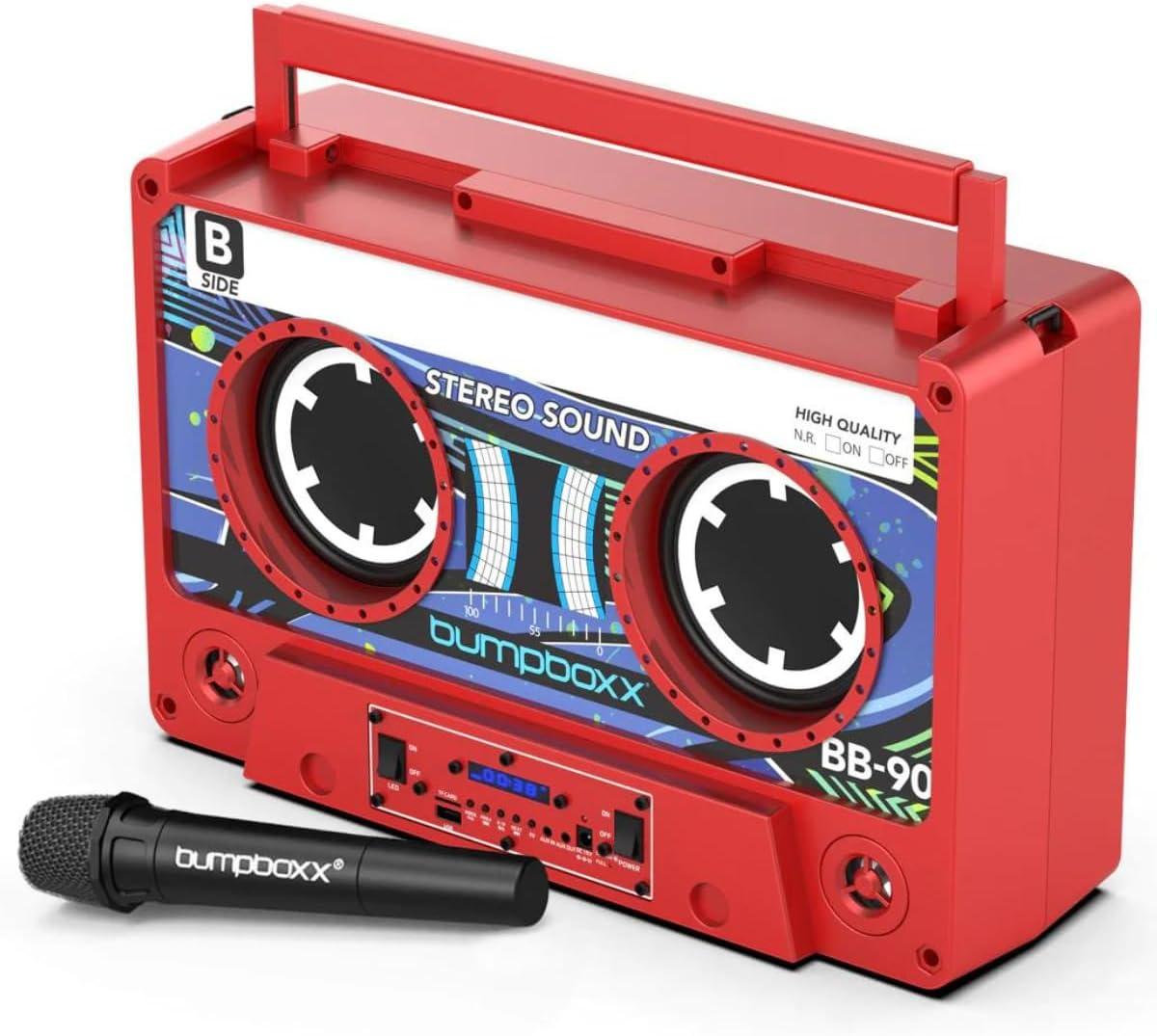 Electric Red Retro Cassette Bluetooth Boombox Speaker