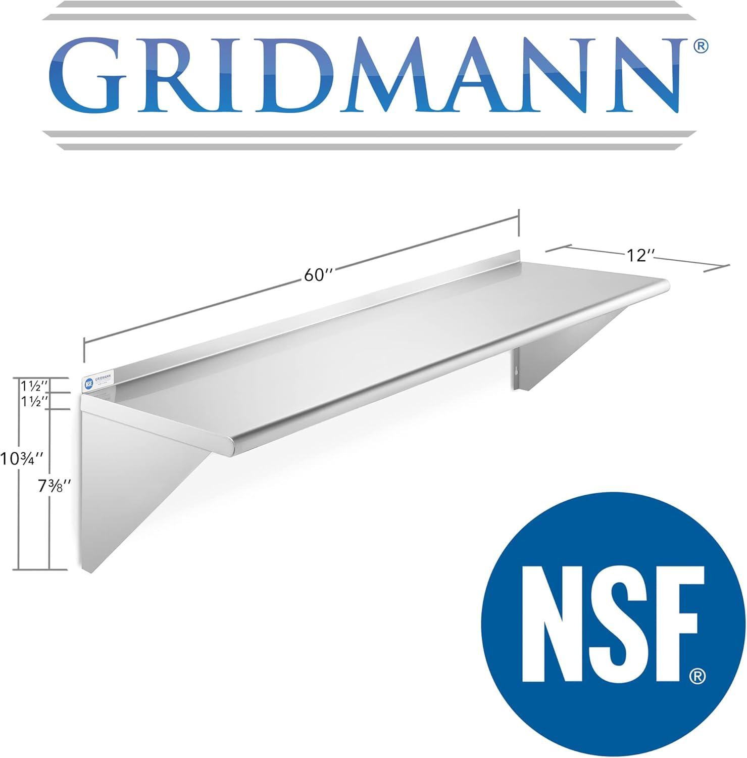 GRIDMANN NSF Stainless Steel Wall-Mount Shelf by Latitude Run