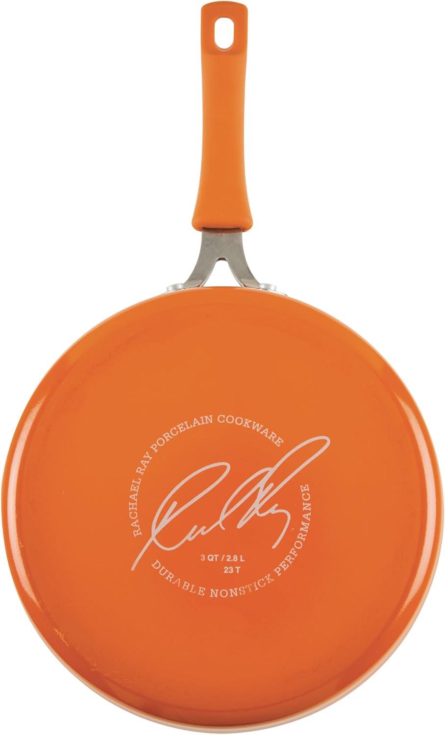 Rachael Ray Rachael Ray Cook & Create Nonstick Saute Pan With Lid, 3 Quart, Orange