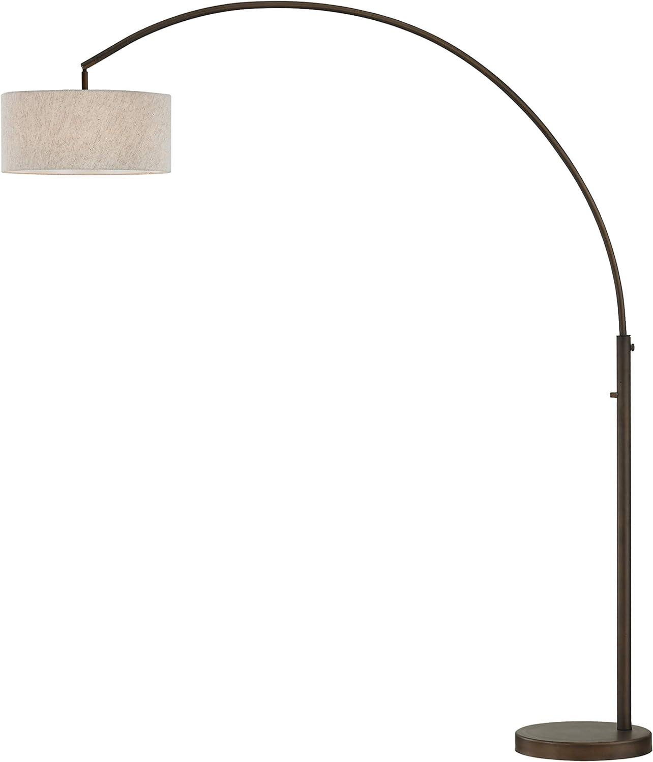 Elena Antique Bronze Adjustable Arc LED Floor Lamp, 80"