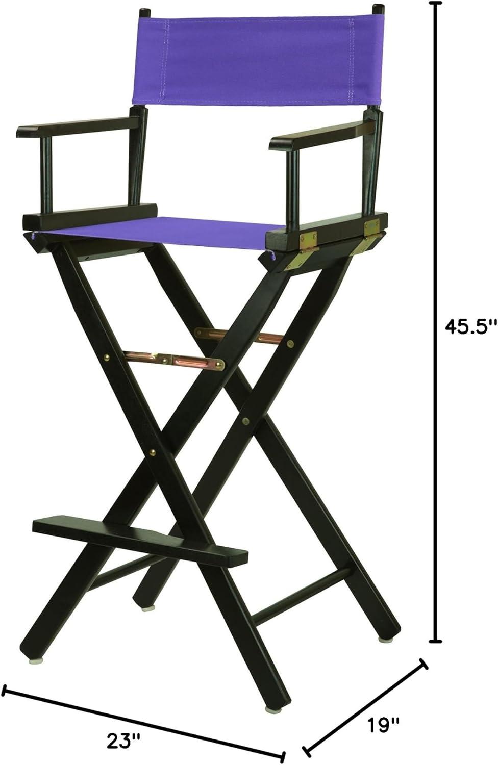 "30" Director's Chair Black Frame-Purple Canvas"