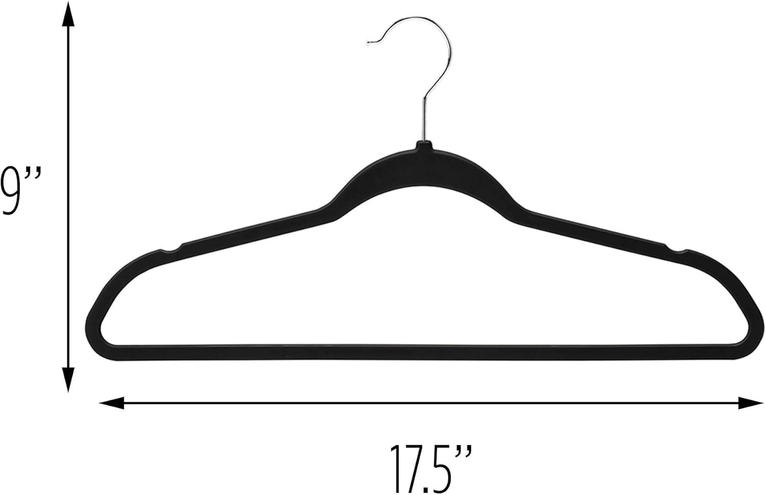 Honey-Can-Do Plastic Non-Slip Rubberized Suit Clothes Hangers, Black, 30 Pack