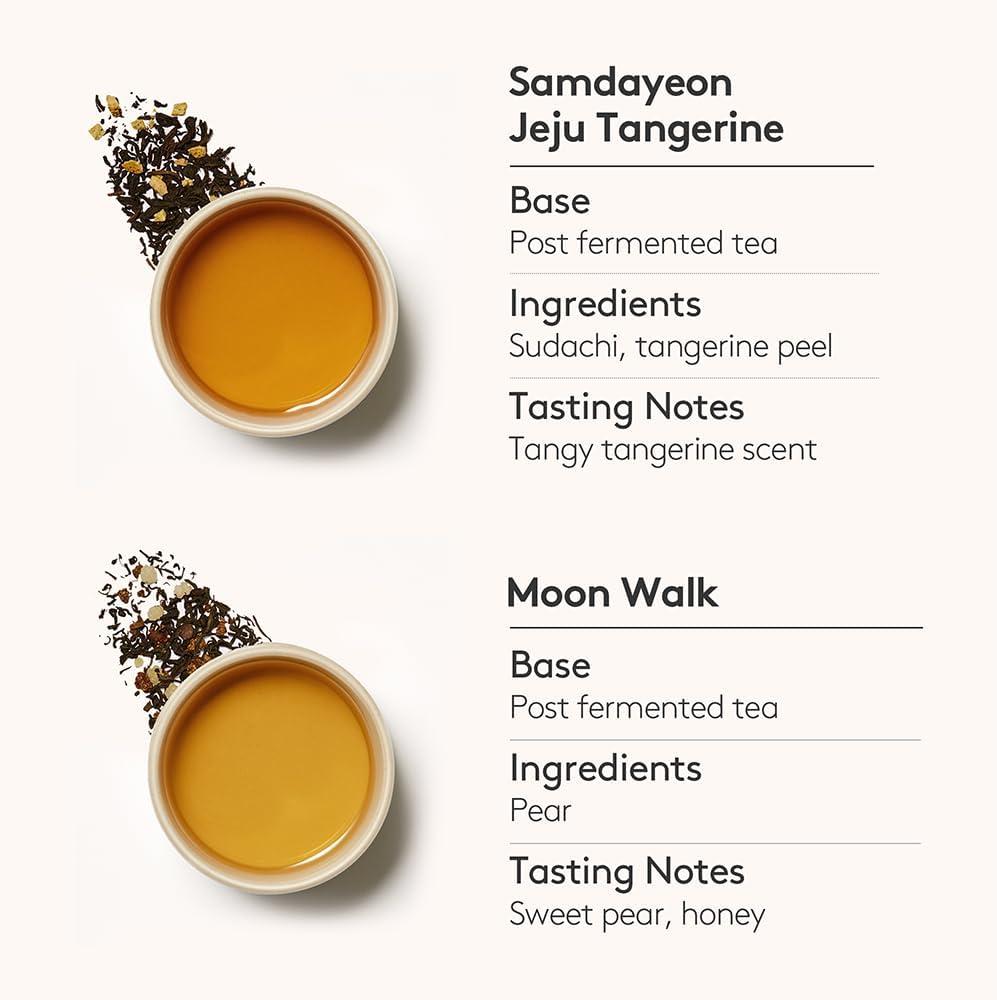 OSULLOC Lovely Tea Gift Box Set (12 count, 4 flavors x 3 EA) | Premium Blended Tea from Jeju | Korean Tea Sampler | Fruit Tea Variety Pack | Pyramid Tea Bag Series