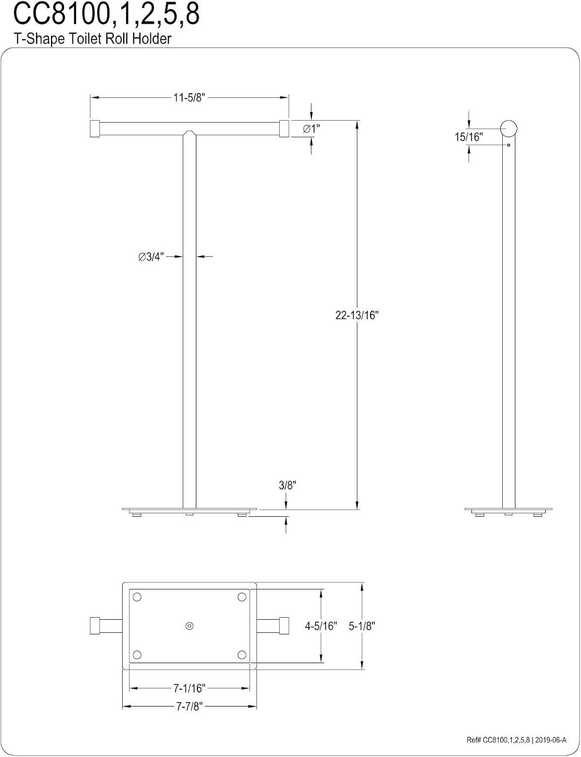 Kingston Brass Cc810 Claremont Free Standing Euro Toilet Paper Holder - Brass