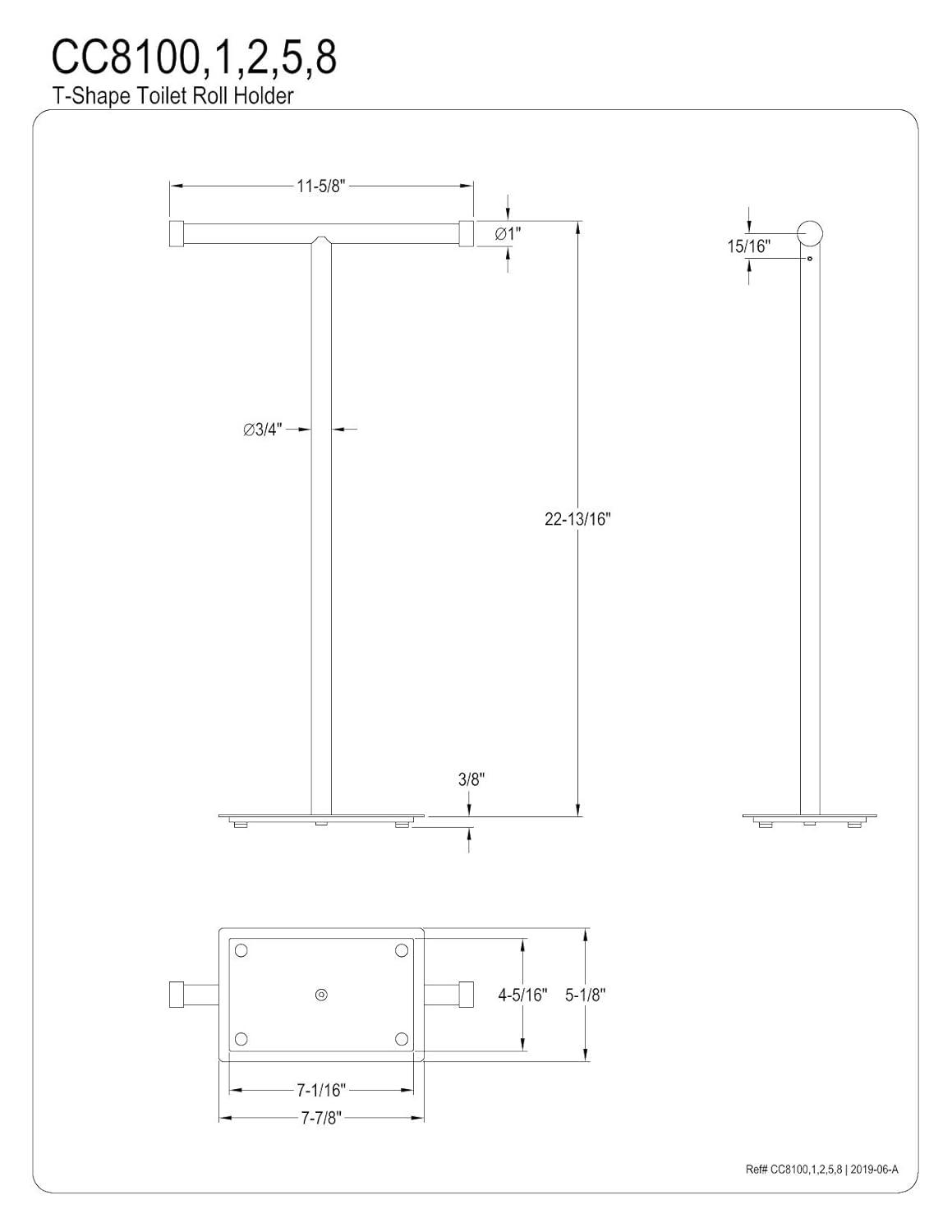 Kingston Brass Cc810 Claremont Free Standing Euro Toilet Paper Holder - Brass
