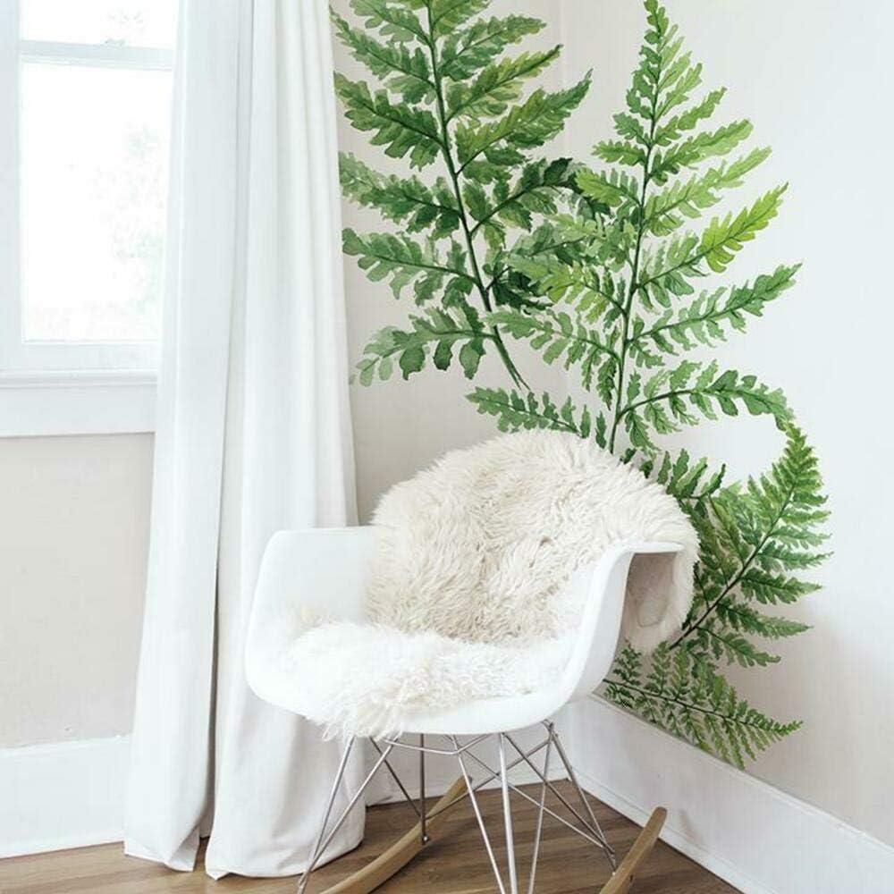 Fern Peel and Stick Giant Wall Decal Green - RoomMates: Vinyl Botanical Modern Decor, Self-Adhesive, 5pc