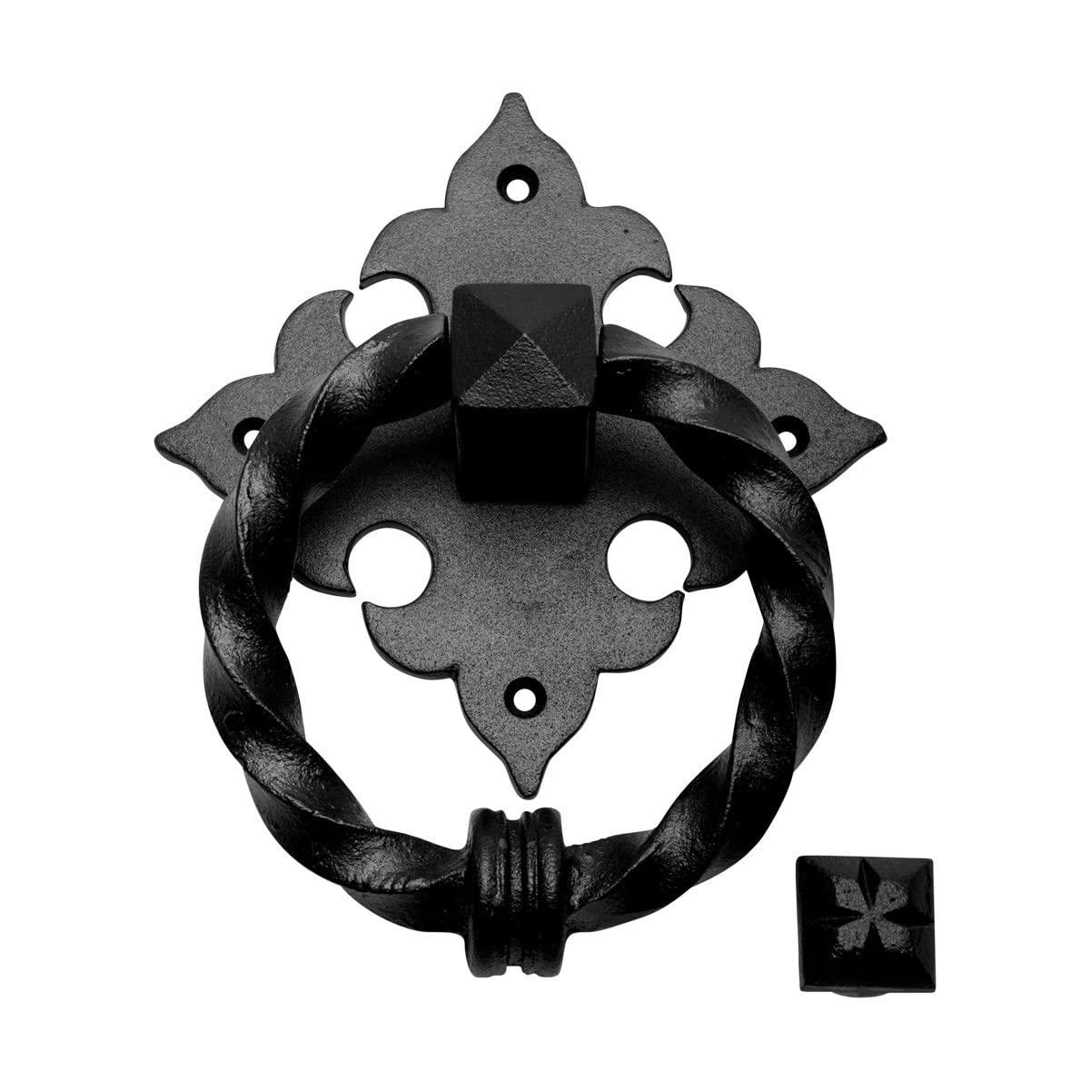 The Renovators Supply Inc. Black Door Knocker Cast Iron Door Knockers 7 Inch X 5.5 Inch Renovators Supply