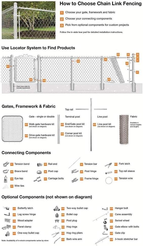 5 x 50 ft. 9.5 AW Gauge Galvanized Steel Chain Link Fence Fabric, Black