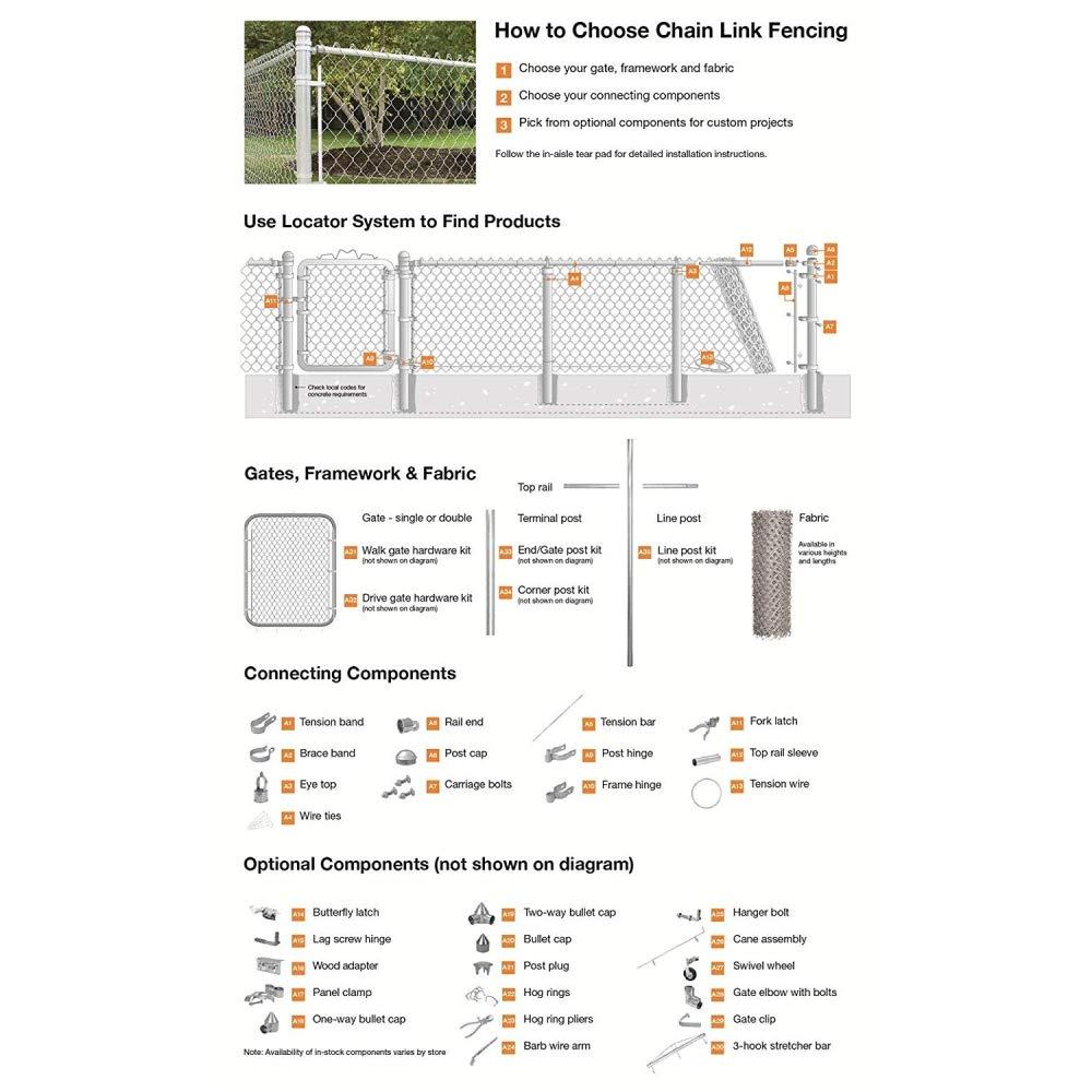 ALEKO Galvanized Steel Chain Link Fence - Complete Kit
