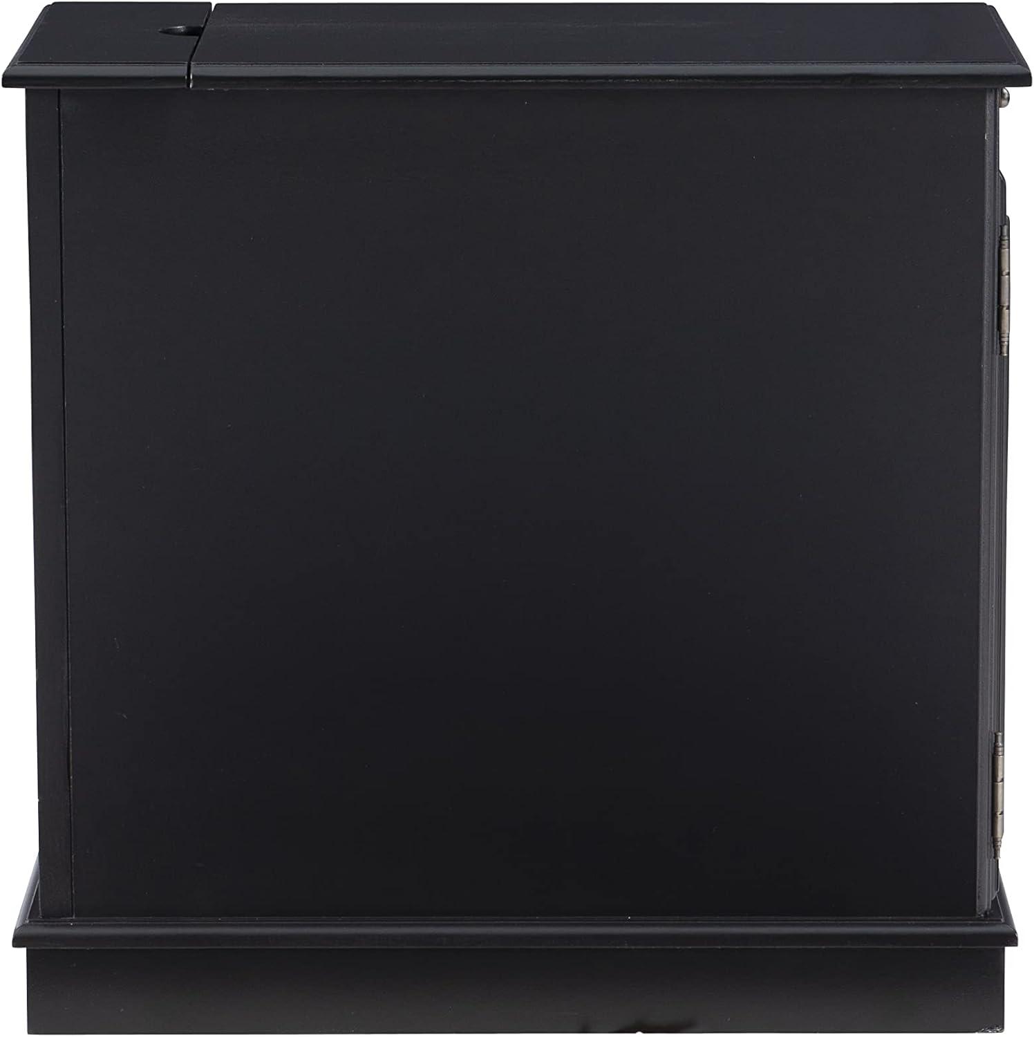 Powell Butler Accent Table with USB and Electrical Charging Station, Black