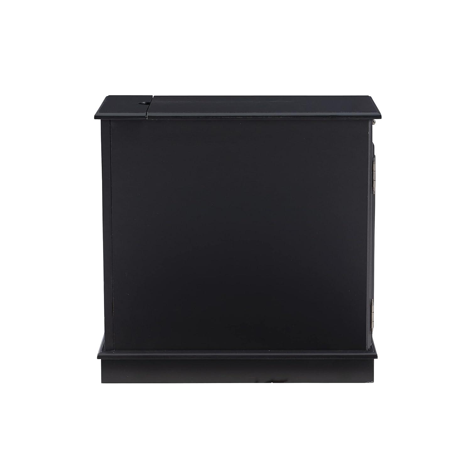 Powell Butler Accent Table with USB and Electrical Charging Station, Black