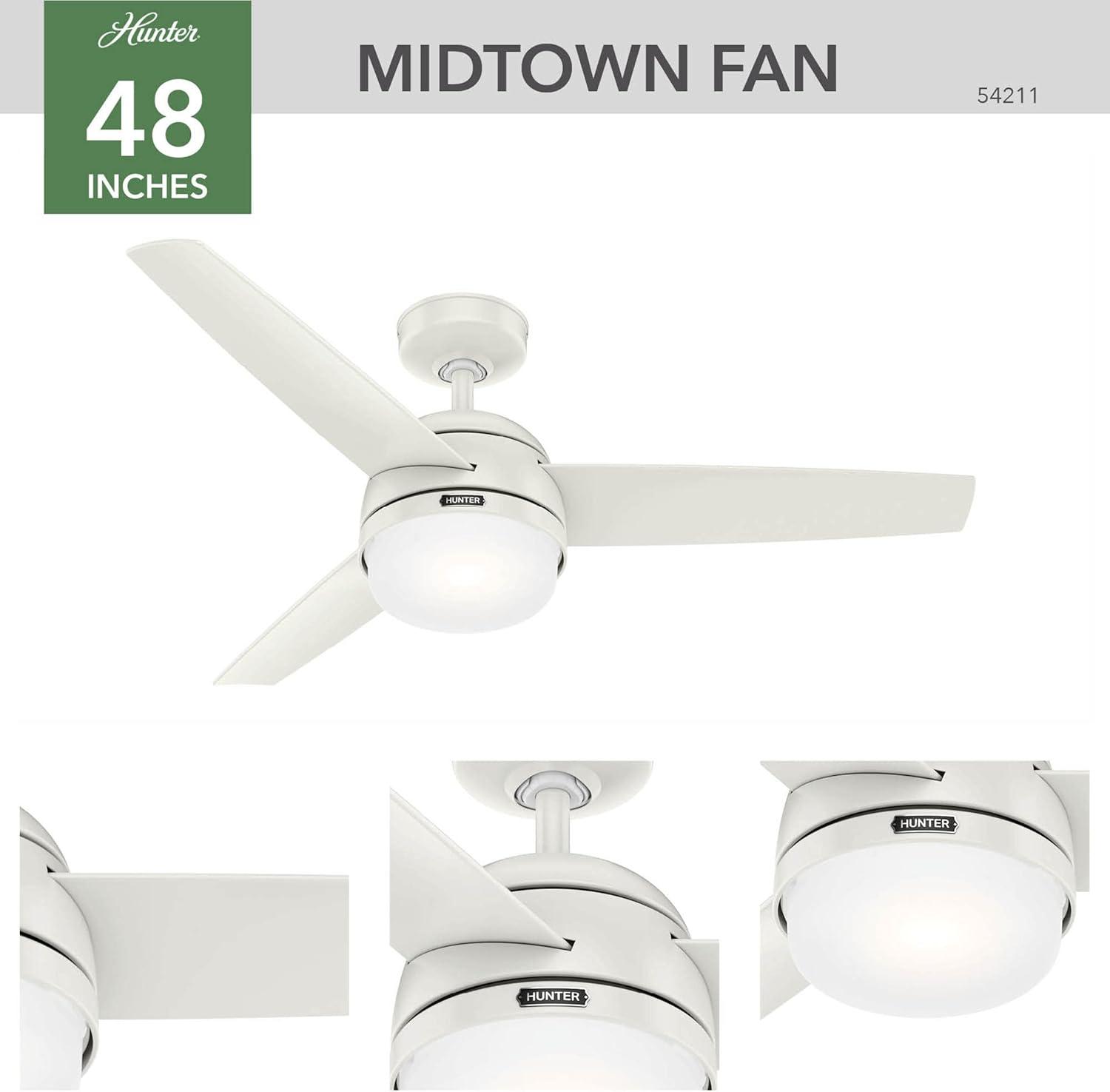 48" Midtown 3 - Blade Standard Ceiling Fan with Remote Control and Light Kit Included