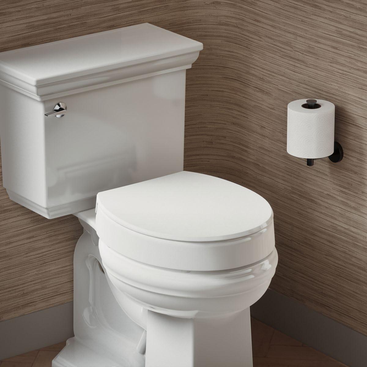 Hyten Elevated Toilet Seat with Quiet-Close Lid and Seat and Grip-Tight Bumpers