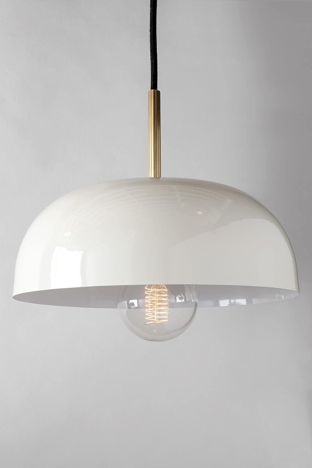 Dea Pendant Light - Aged Brass and Cream / Large