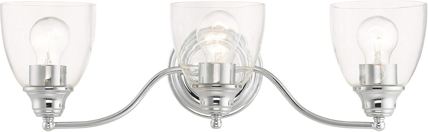 Montgomery Polished Chrome 3-Light Bathroom Vanity Sconce