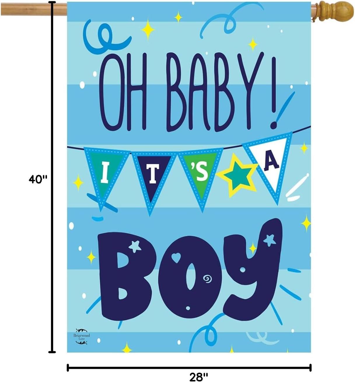 Baby Boy Double-Sided House Flag 28" x 40" Briarwood Lane