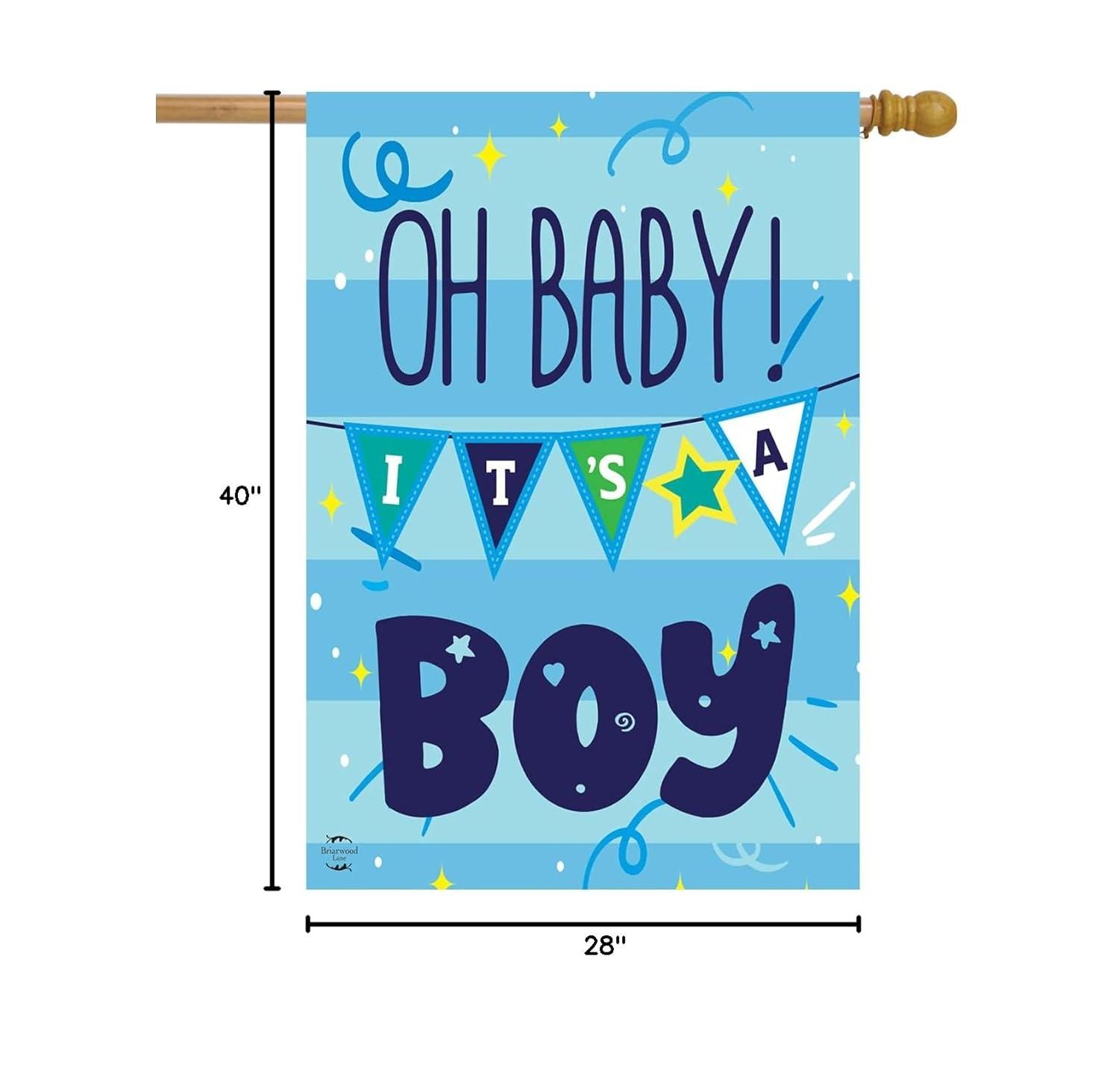 Baby Boy Double-Sided House Flag 28" x 40" Briarwood Lane