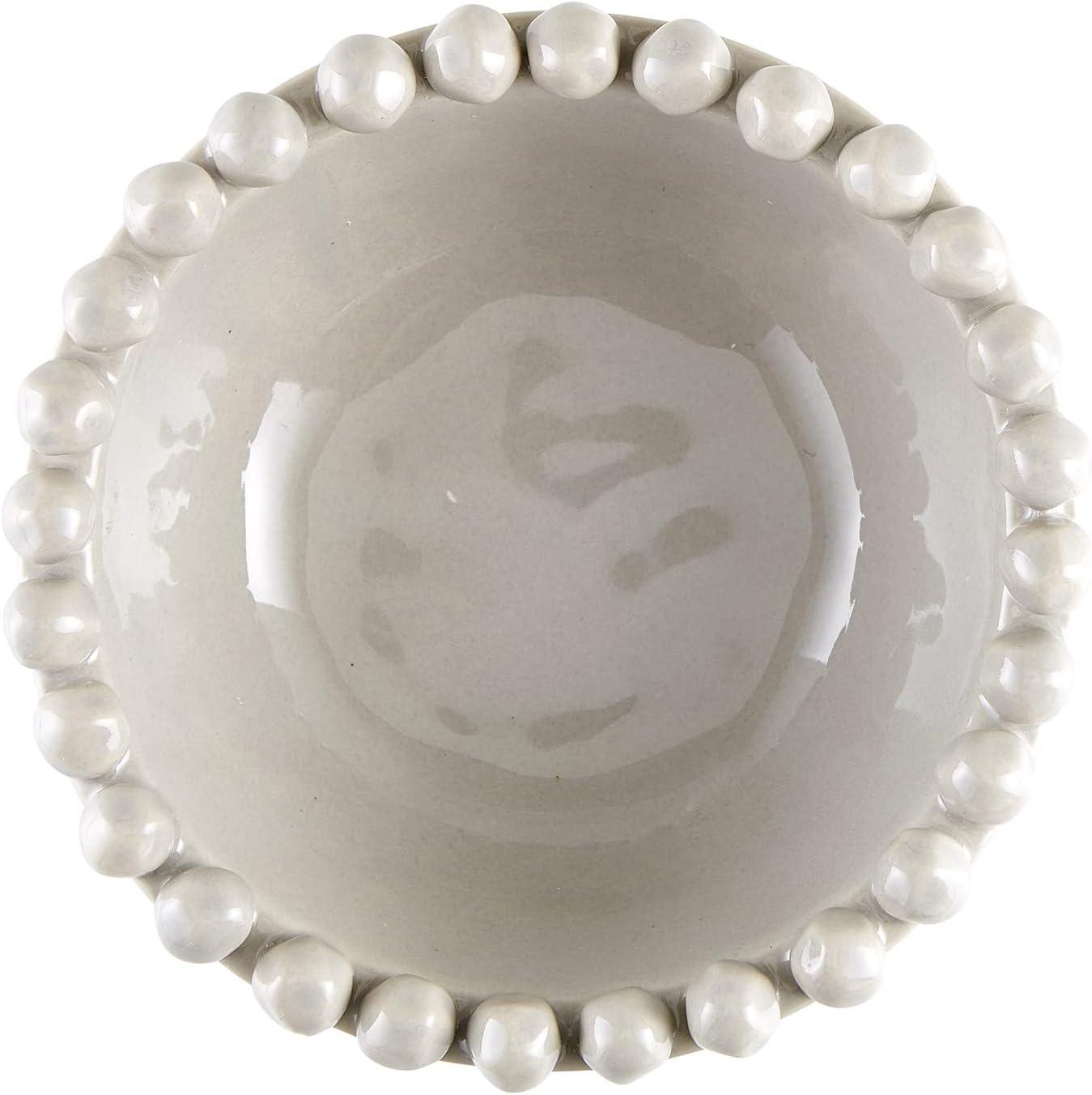 Santa Barbara Design Studio Table Sugar Beaded Ceramic Bowl, Small, Grey