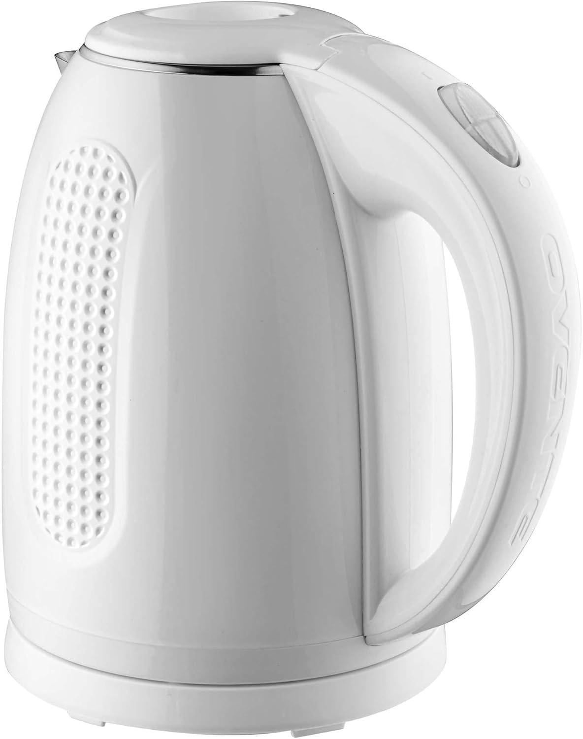 White 1.7L Stainless Steel Electric Kettle with Auto Shut Off