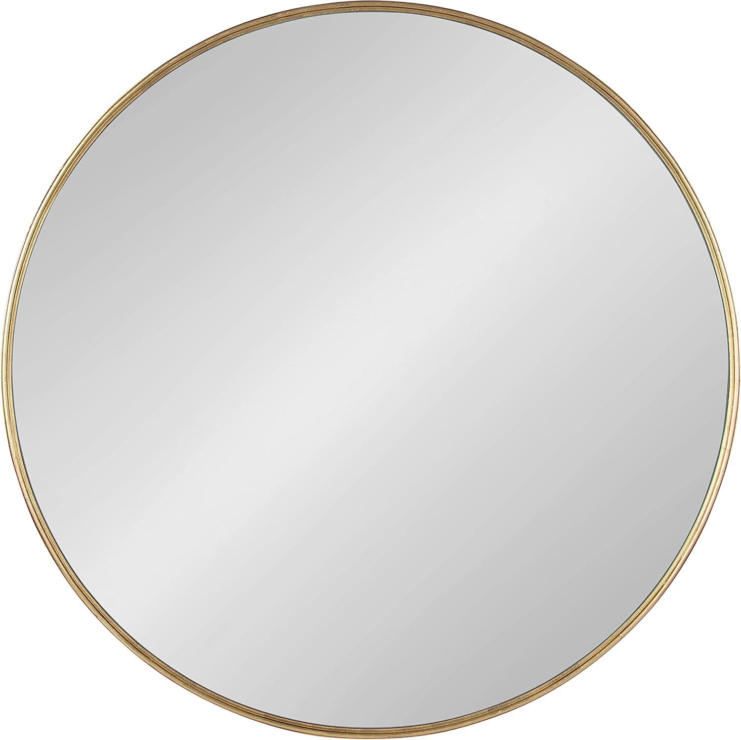 36" x 36" Caskill Round Framed Decorative Wall Mirror Gold - Kate & Laurel All Things Decor