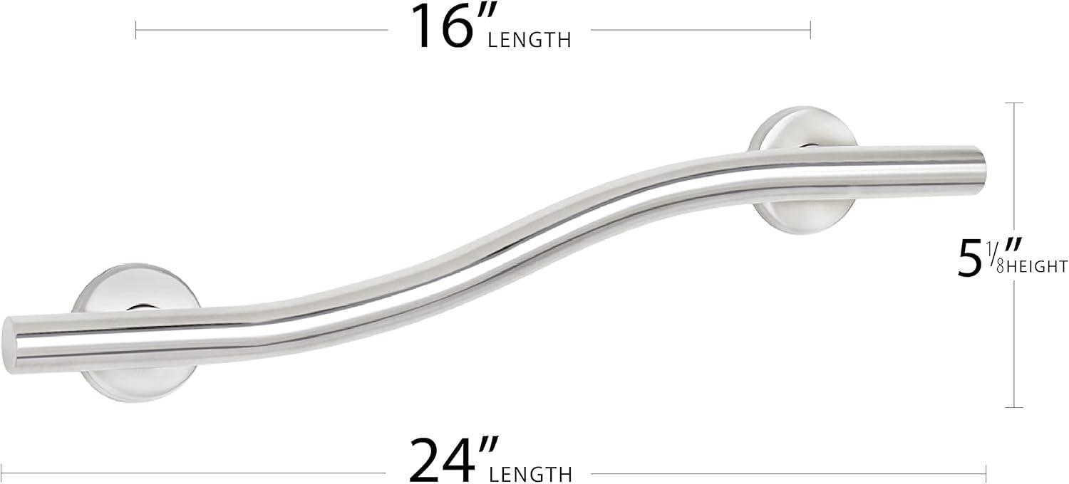 Lifestyle & Wellness Stainless Steel Wave Grab Bar