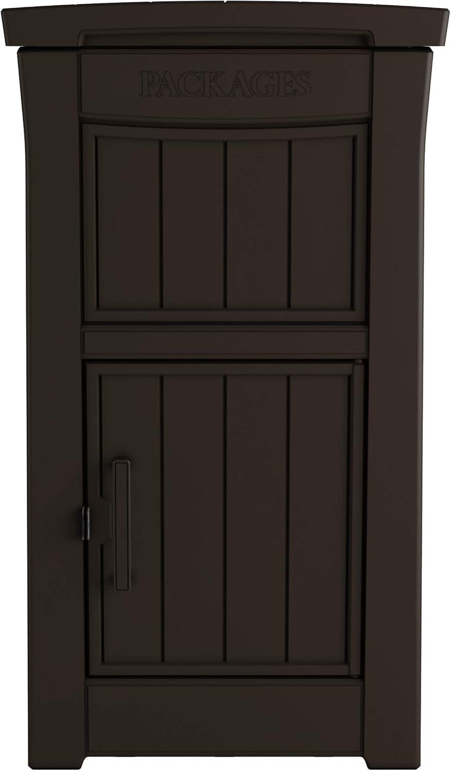 Keter Brown Package Delivery Box for Porch with Lockable Secure Storage Compartment