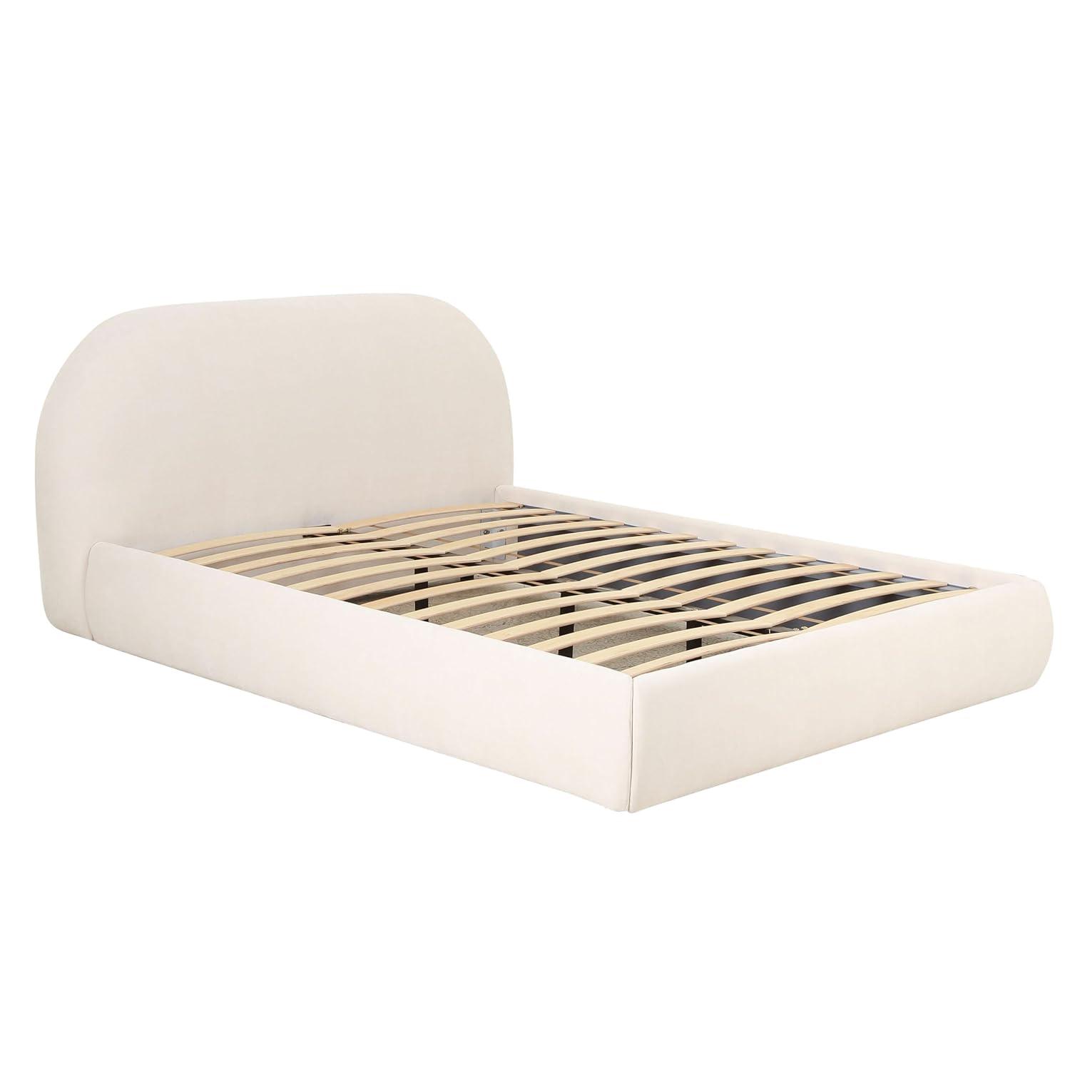 Tov Furniture Bara Cream Textured Velvet Queen Bed
